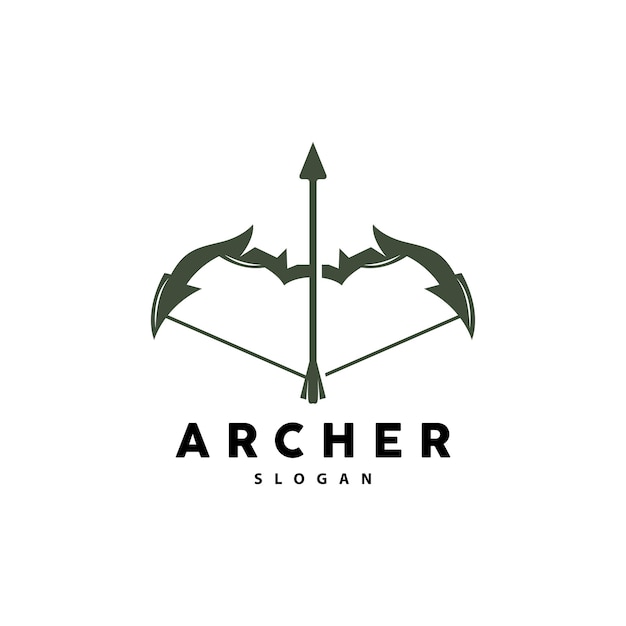 Vector archer logo boogschieten pijl vector elegant eenvoudig minimalistisch ontwerp pictogram symbool illustratie sjabloon