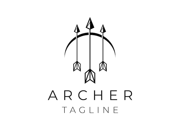 Archer logo design template vector illustration