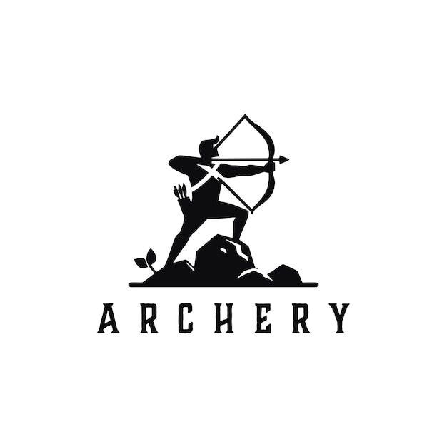 Archer Logo Designs concept Archery Silhouette Logo designs vector Archer Sport logo