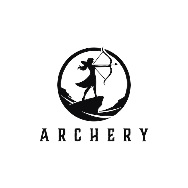 Archer Logo Ontwerpen concept Archery Silhouette Logo ontwerpen vector Archer Sport logo