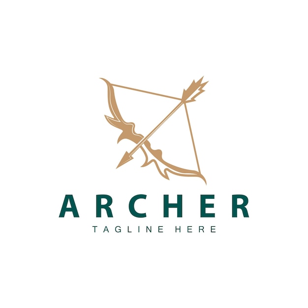 Vector archer logo vector vintage design old inspiration archer tool arrow template brand