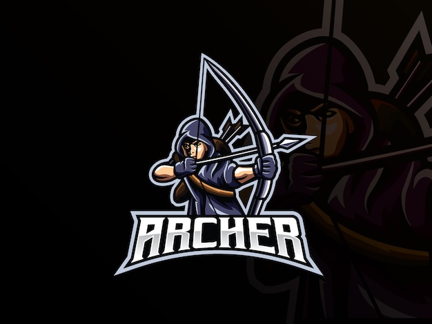 Archer mascot sport logo design