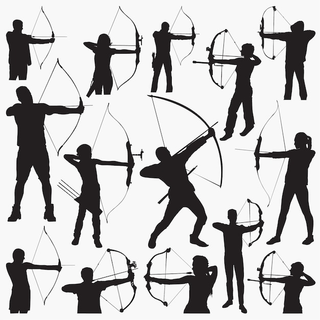 Vector archer silhouettes