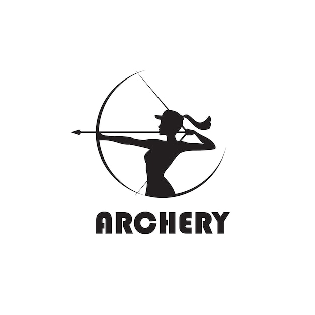 Vector archering girl emblem