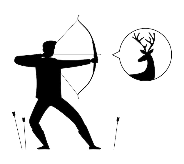 Vector archery concept silhouettes