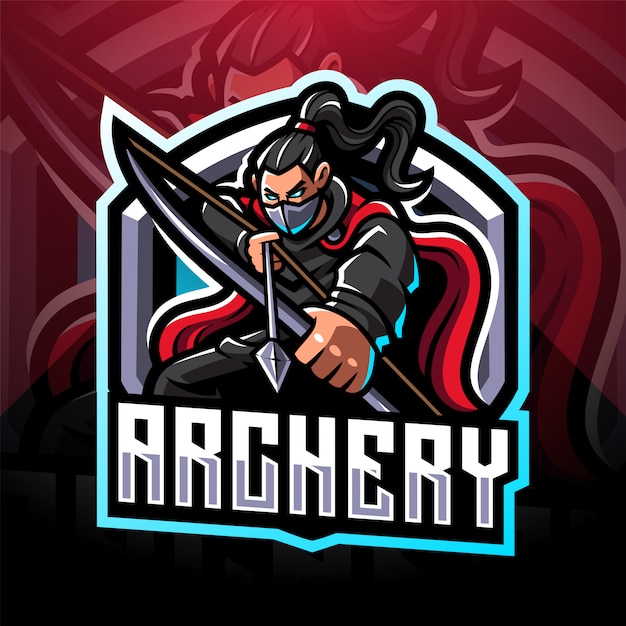 Archery esport талисман дизайн логотипа