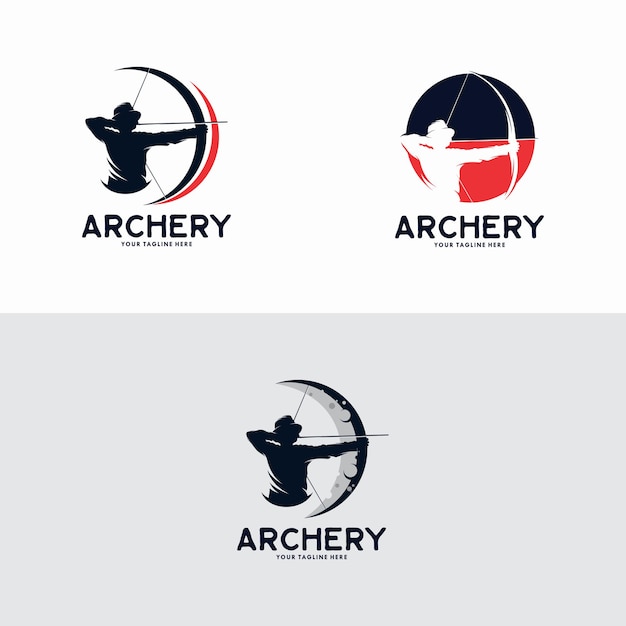 Archery logo template design vector, emblem, design concept, creative symbol, icon