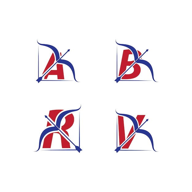Логотип стрельбы из лука с начальной буквой