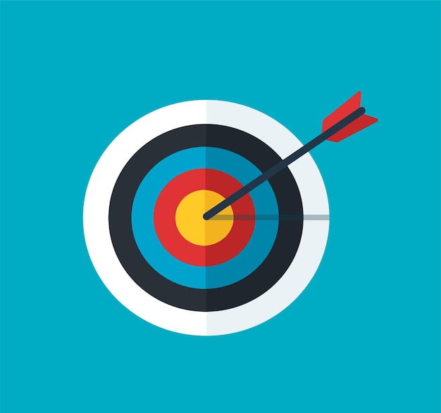 Archery target goal achieve concept