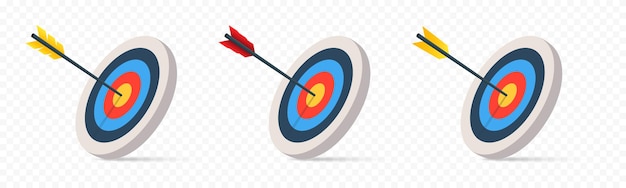 Archery target with arrow vector illustration. Realistic archery.