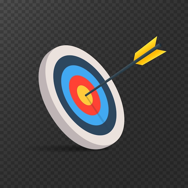 Vector archery target with arrow
