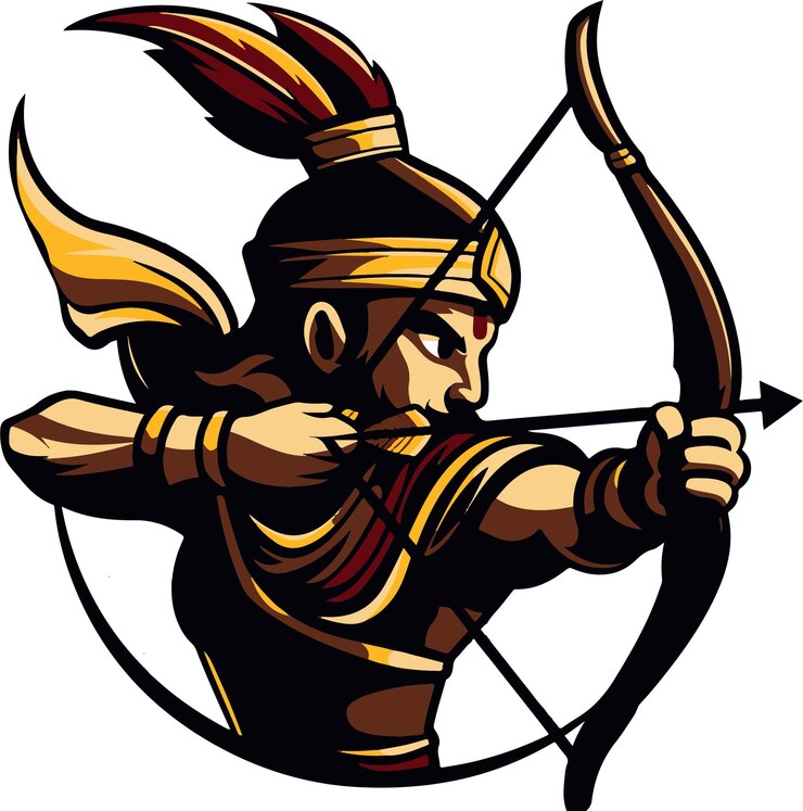 Vector archery warrior esport logo