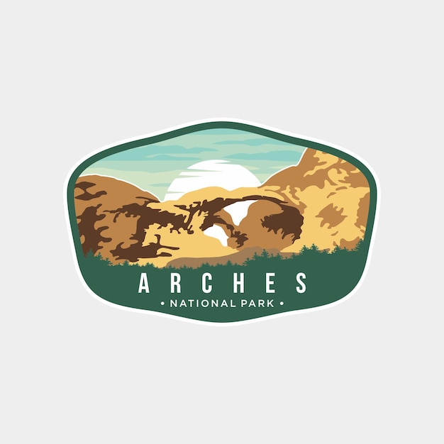 Arches National Park Embleem patch logo illustratie