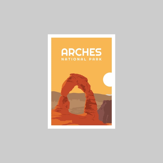 Vector arches national park poster vector illustration design