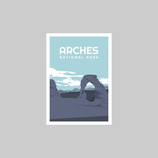 Vector arches national park poster vector illustration design