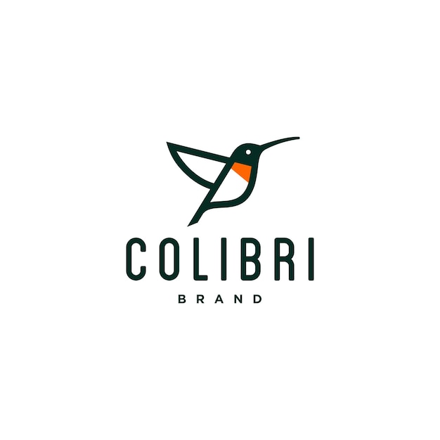 Archiloco colibrì colibri logo icona disegno vettoriale