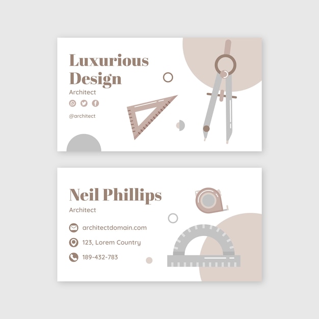 Vector architect  business card template design