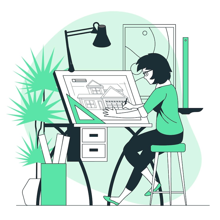 Vector architect concept illustration