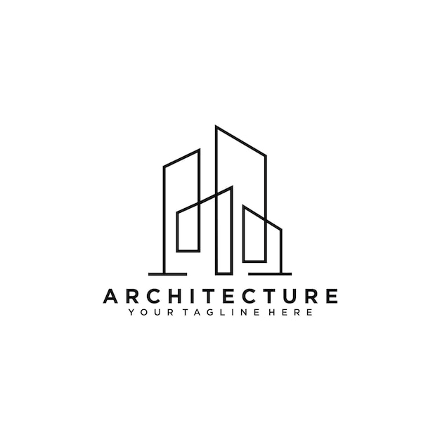 Architect huis logo architecturaal en constructie ontwerp vector Premium Vector