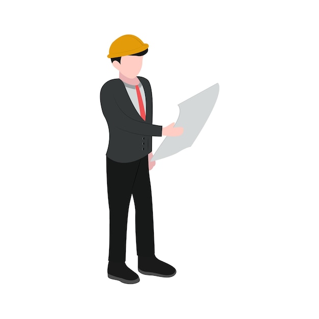 architect isometric vector illustration