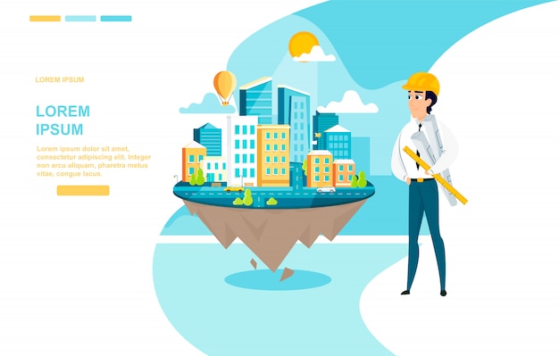 Vector architect successful work vector landing page