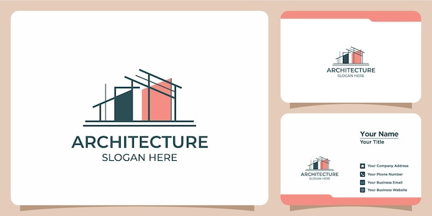 Vector architectenlogo en visitekaartje