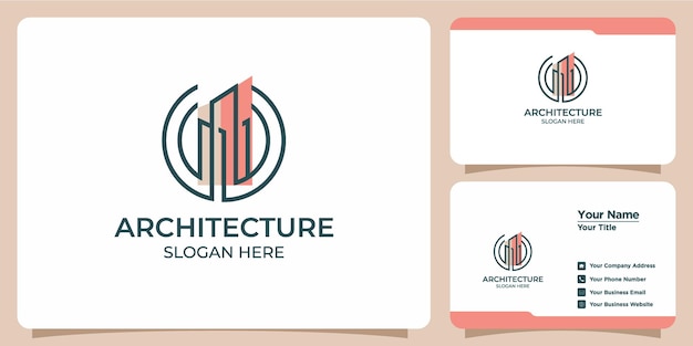 Vector architectenlogo en visitekaartje