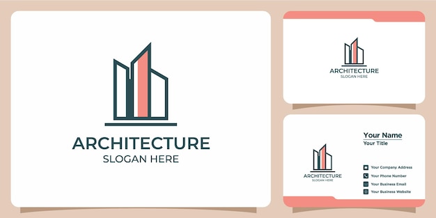 Vector architectenlogo en visitekaartje