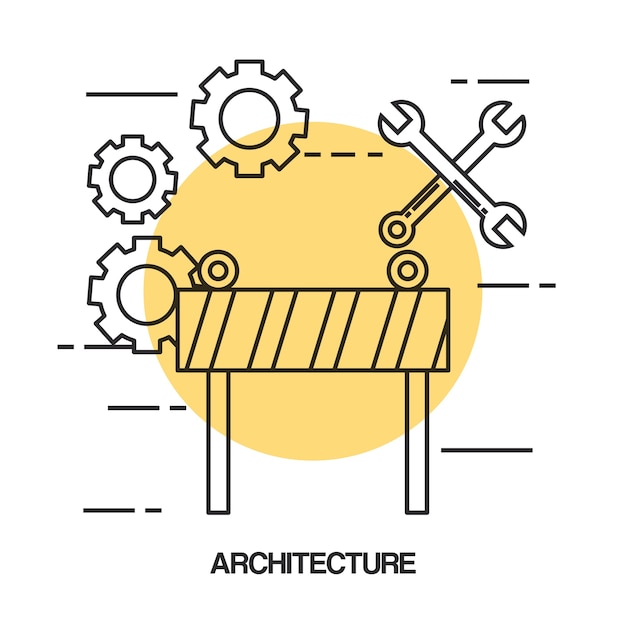 Architectonische ontwerpset pictogrammen