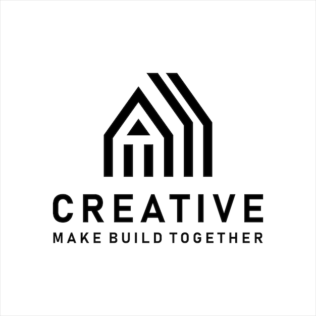 ペンシルとハウスデザインを組み合わせたアーキテクチュアのロゴ。