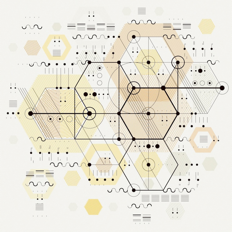 Vector architectural blueprint, vector digital background with different geometric design elements. for use as website background.