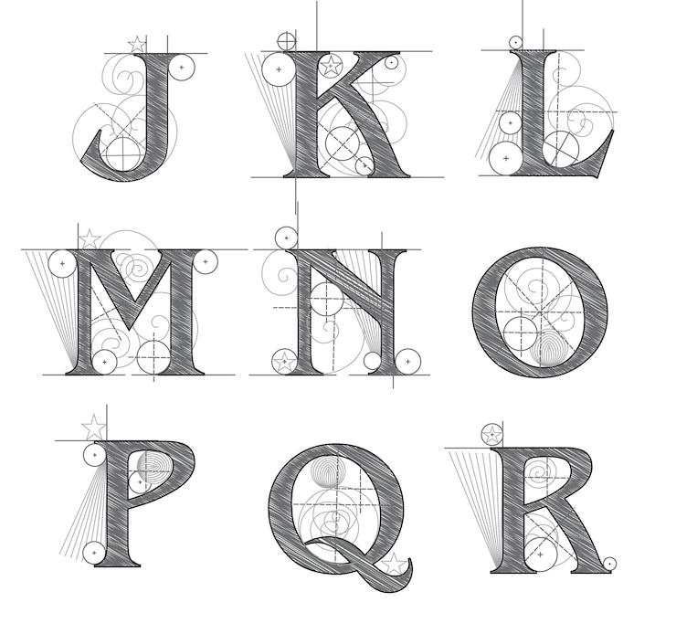 Premium Vector Architectural letters for design vector illustration