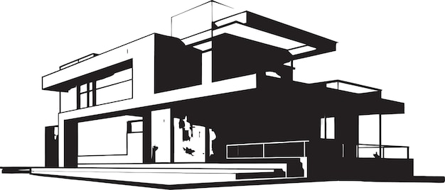 Architectural visionary house idea design vector icon innovative housing mark architecture design v