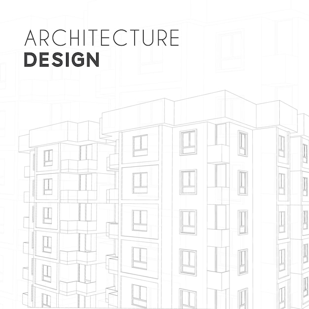 Architecture background of apartment drawing sketch