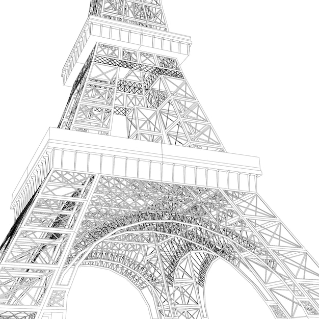 Eiffel Tower Drawing Digital Art by Craig Fildes - Fine Art America