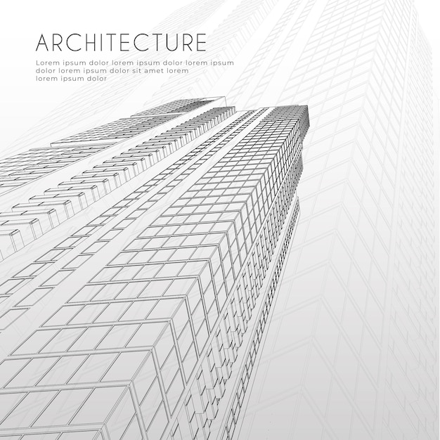 Architecture background high rise building sketch