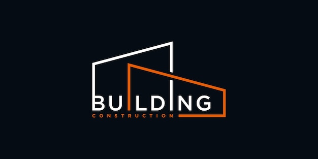 Architecture building logo with modern line art design