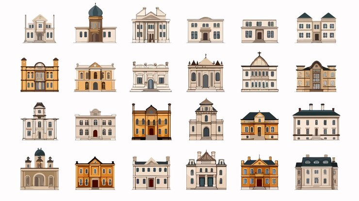 Vector architecture building vector icon design cartoon