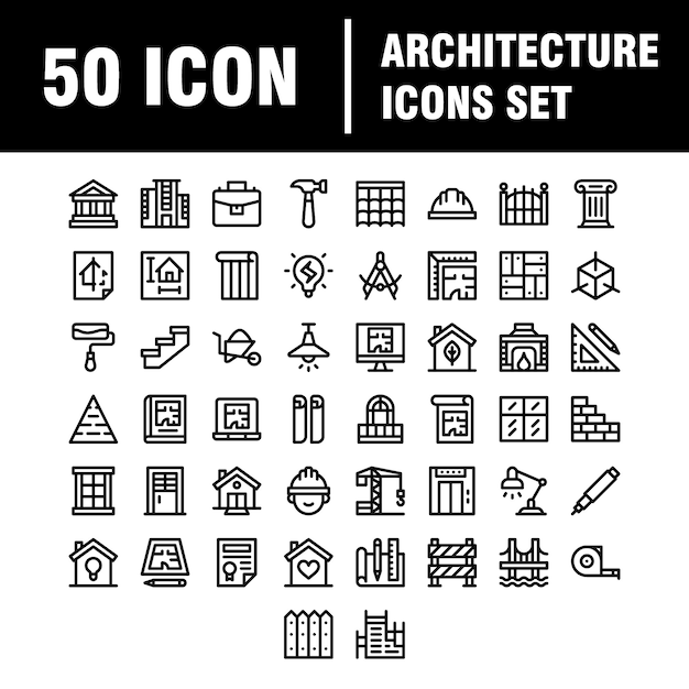 Vector architecture & construction icons.