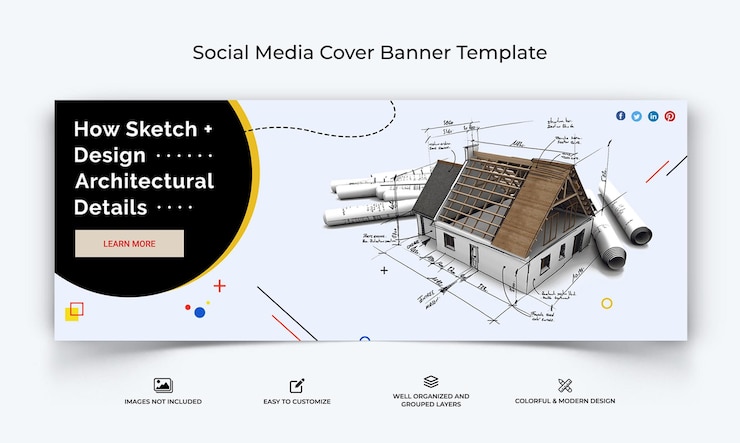 Vector architecture facebook cover banner