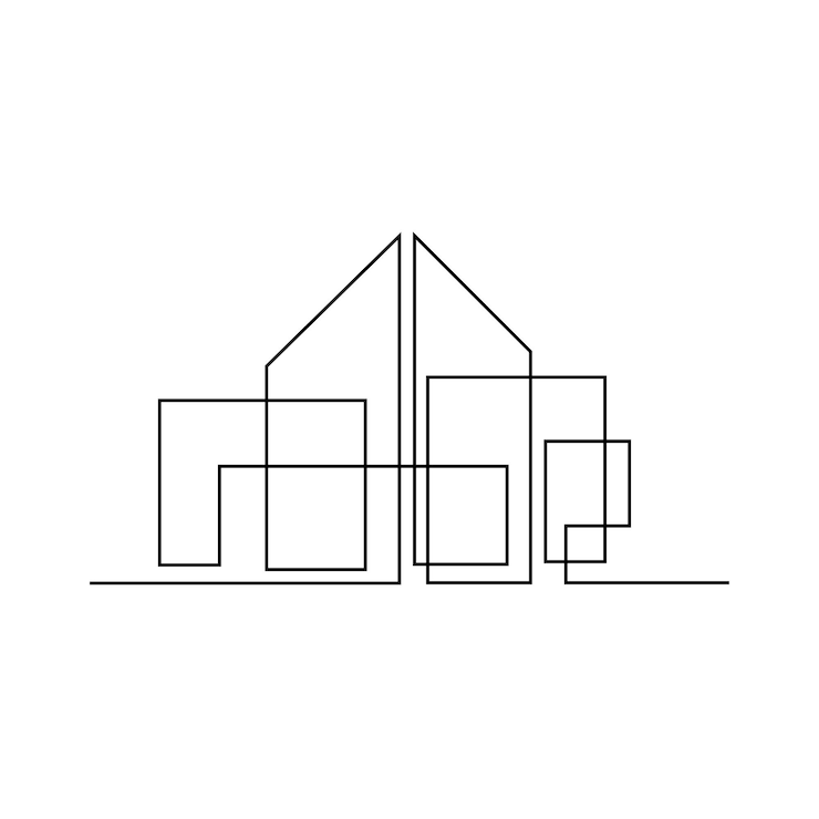 Vector architecture house line illustration design
