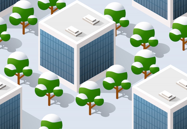 Vector architecture illustration city for seamless repeating