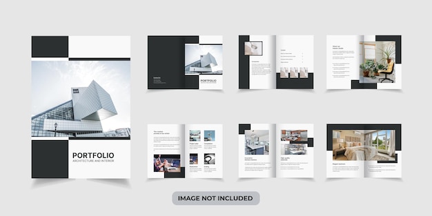 Architecture and interior portfolio layout design, a4 standard size print ready brochure template.