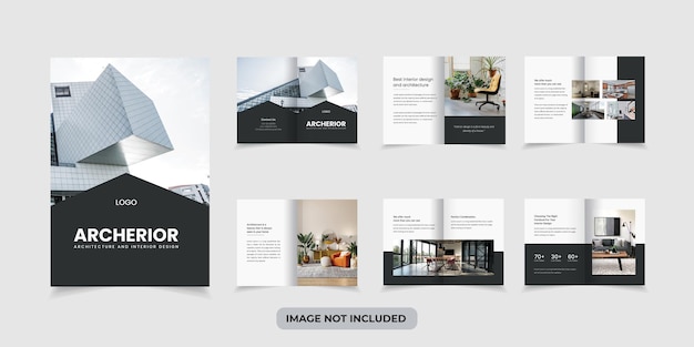 Vector architecture and interior portfolio layout design, a4 standard size print ready brochure template.