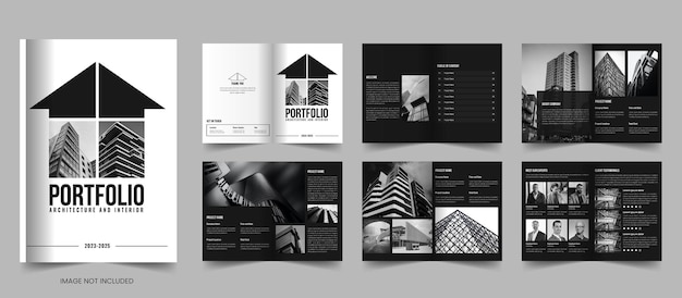 Architecture and interior portfolio template or minimal magazine layout