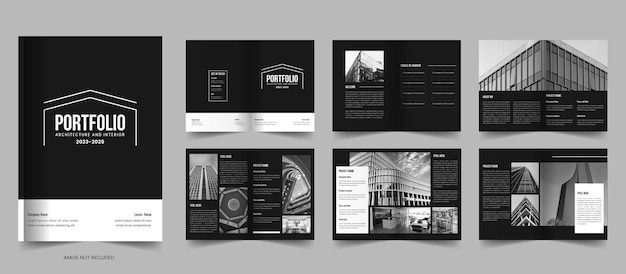 Architecture and interior portfolio template or minimal magazine layout