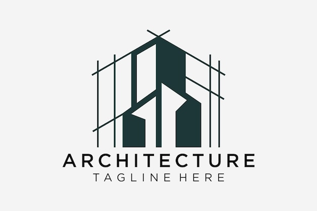 建築のロゴデザイン、ベクトルの建築家と建設のベクトルのロゴのテンプレート