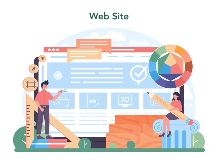 Vector architecture online service or platform. idea of building project and construction work. construction company industry. website. flat vector illustration