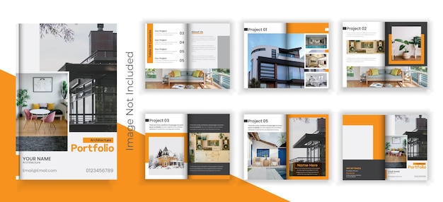 Portfolio di architettura brochure o modello di portfolio per interni