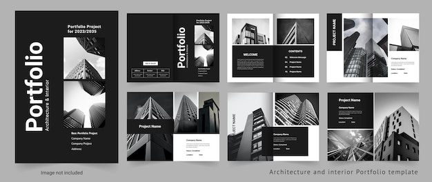 Vector architecture portfolio design or project portfolio or real estate portfolio